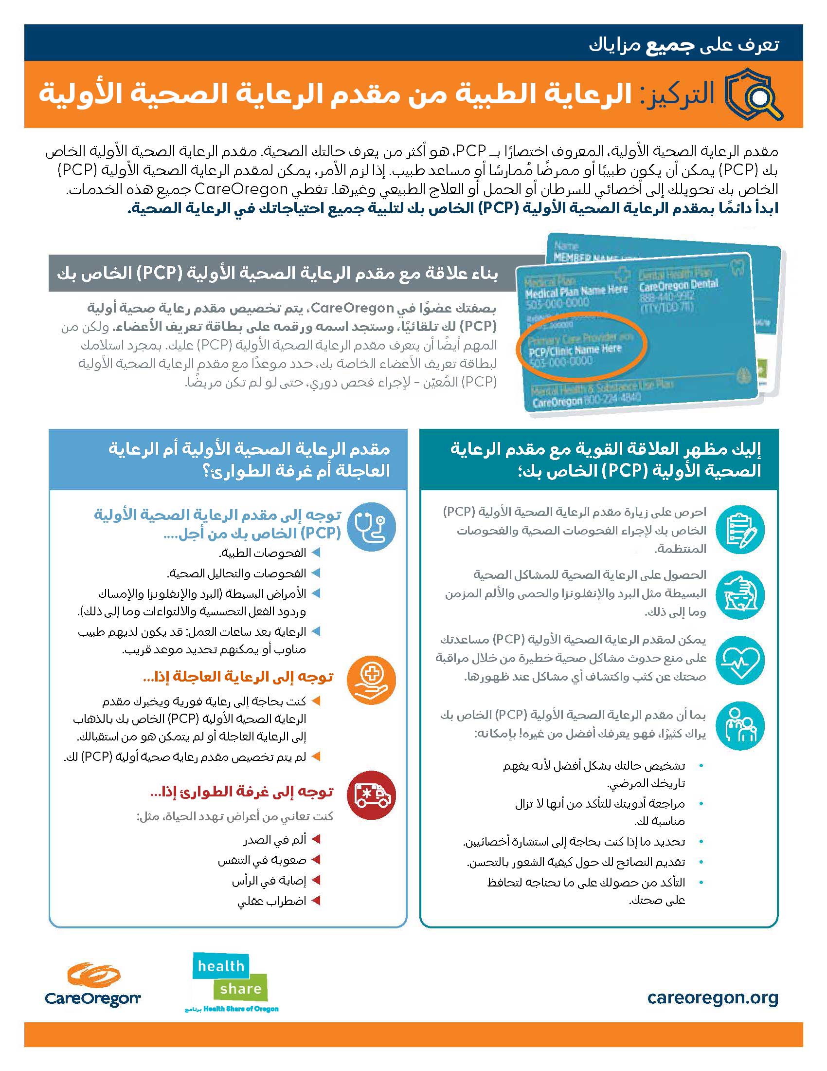 نشرة شرح الصحة الجسدية-خطة أوريغون الصحية غلاف نشرة شرح الصحة الجسدية